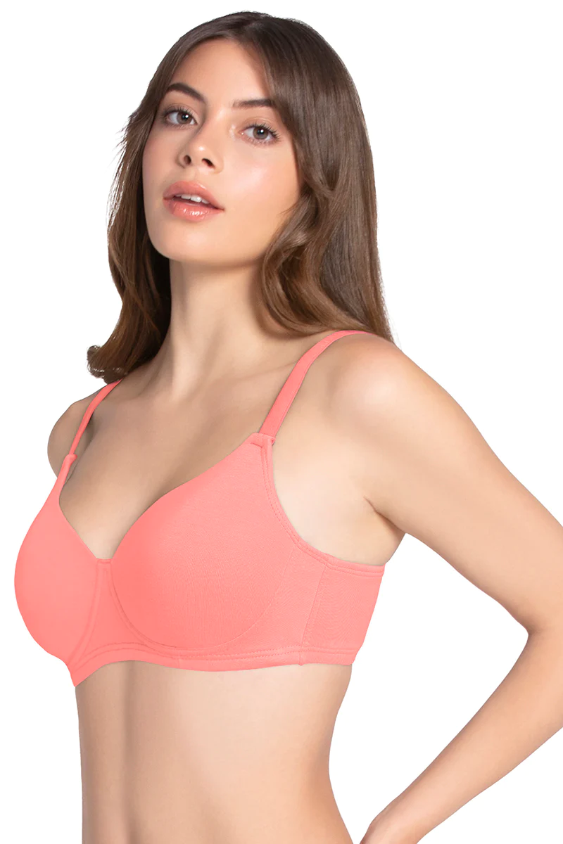 Non Wired T-shirt Bra - Salmon Rose-Rs850