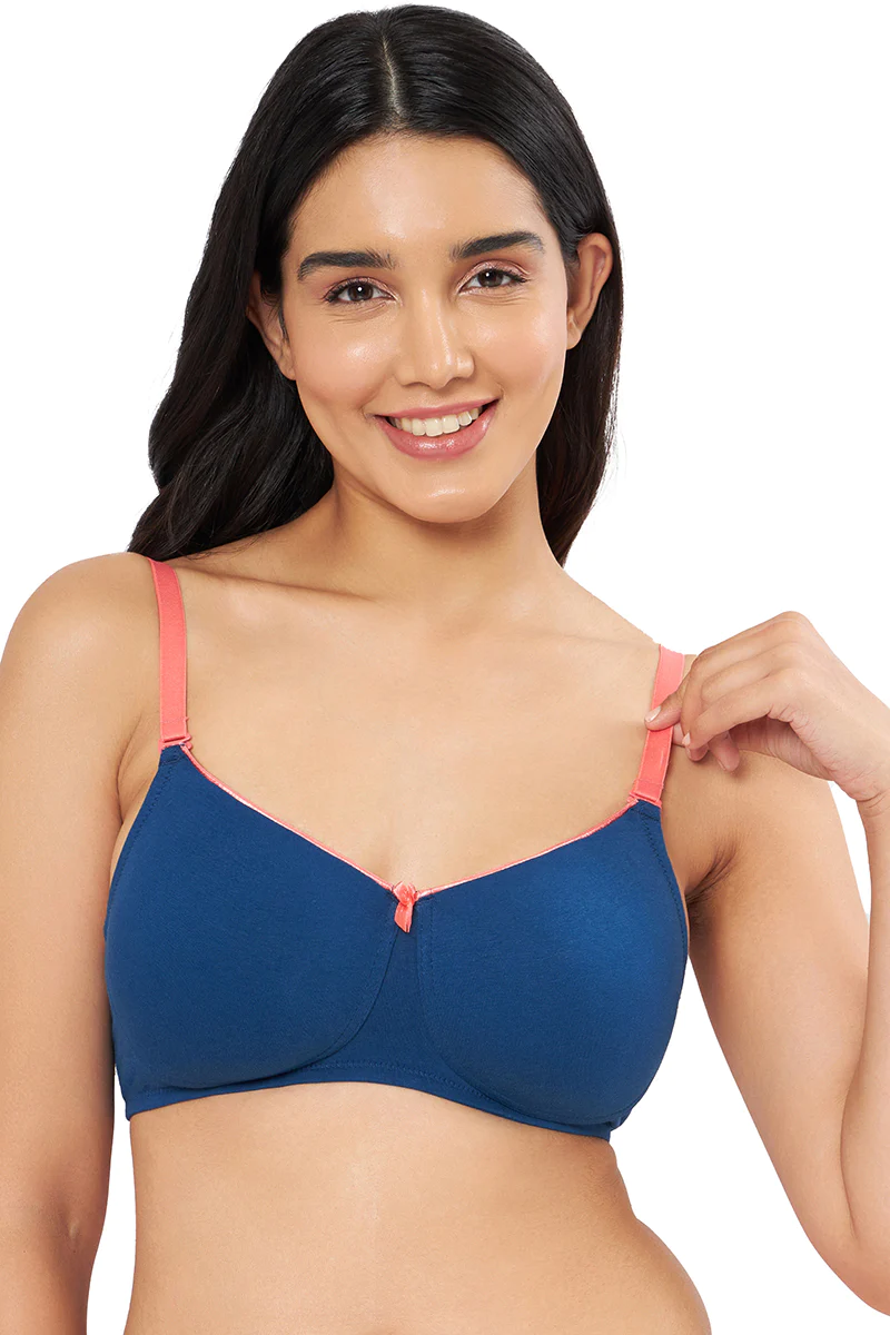 Non-wired T-shirt Bra - Poseidon & Sunkist Coral-Rs630-32-34-36-38